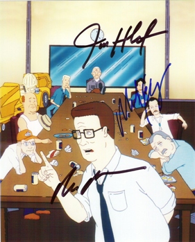 KING OF THE HILL CAST x3 HAND SIGNED 8 x 10" PHOTO COA